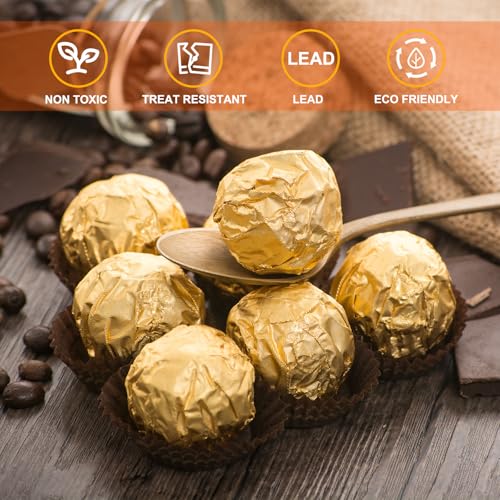 uxcell Gold 6 x 6 Inch Aluminum Foil Candy Wrappers 100pcs for Chocolate & Dessert Packaging
