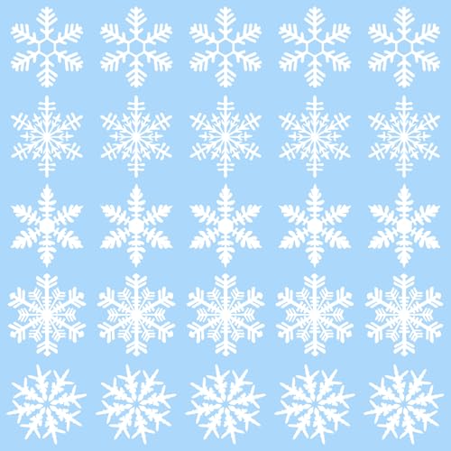 Zuazaor White Snowflake Window Clings - 500 Pieces Winter Christmas Stickers for Present Boxes and Holiday Decor