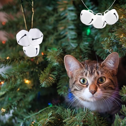 1-Inch White Jingle Bells for Crafts - 50 Pcs Metal Christmas Bells