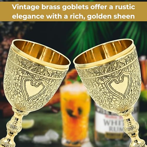 Handmade Solid Brass Wine Goblet - Elegant Medieval Gothic Chalice