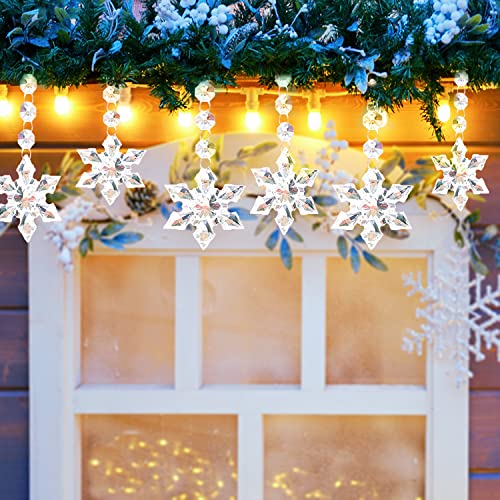 30pc Clear Acrylic Snowflake Ornaments for Christmas Tree & Holiday Decor