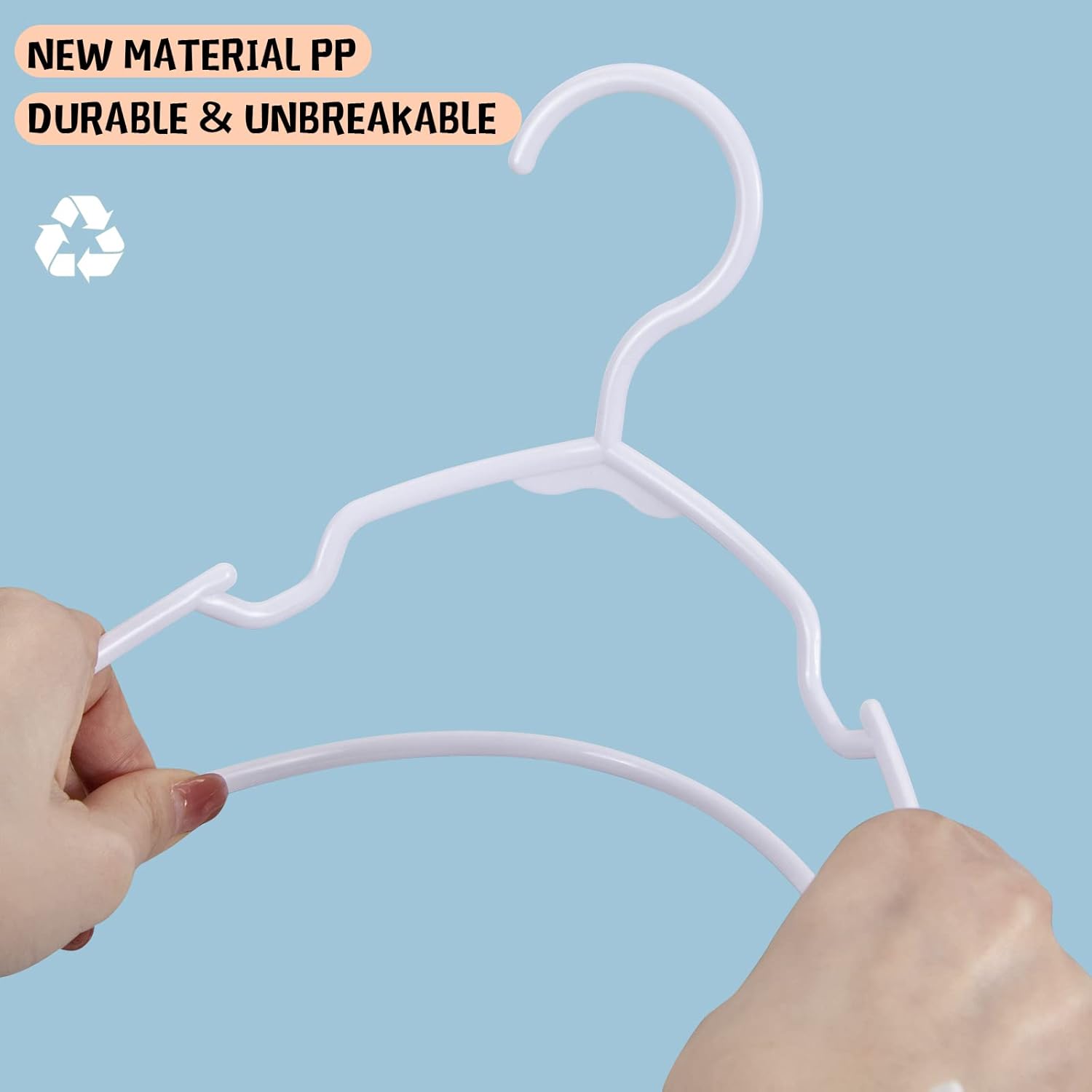 White Kids Hangers by [Brand Name] - Durable 11.6 Inch Baby Clothes Hangers for Toddlers & Children | Non-Slip, Space-Saving Design
