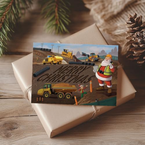 Construction Company Holiday Cards 50-Pack with Envelopes - Business Christmas Greeting Cards