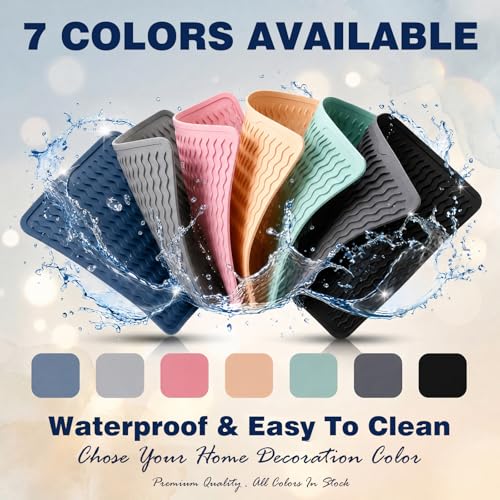 2-Pack Silicone Dish Drying Mat - Heat Resistant Kitchen Counter Mat