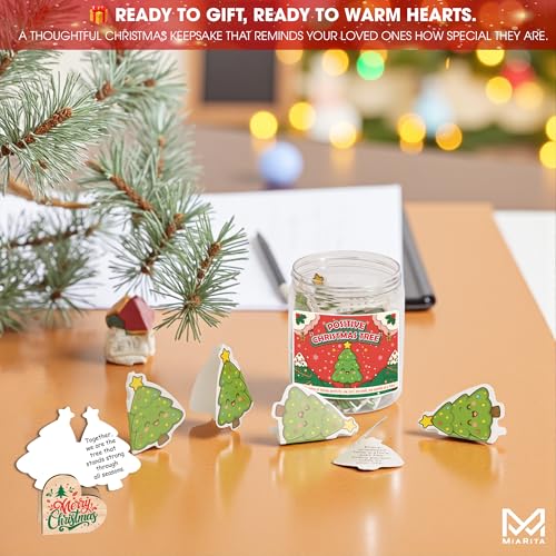 Positive Tree Jar with 60 Christmas Affirmation Cards - Holiday Stocking Stuffer - Mia-nt-Positive Christmas Tree Jar