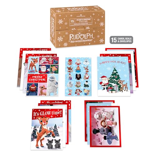 Rudolph the Red-Nosed Reindeer Christmas Cards Set RUDOLPH XMAS MOVIE CB 15CT