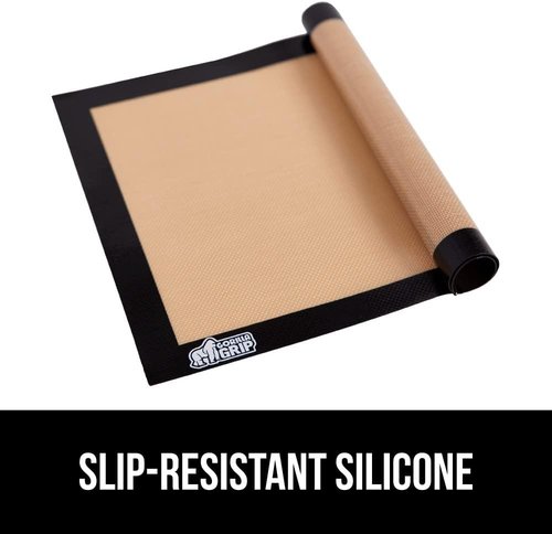 GORILLA GRIP Reusable Nonstick Silicone Baking Mats - Oven Safe Cookie Sheet Liners, 2PK, 11.75x8.25, Black