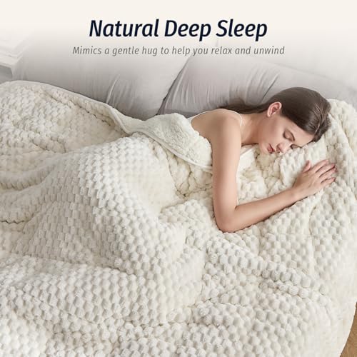 Weighted Blanket for Adults 15lbs, 60x80 Inch Sherpa Fleece Throw Blanket