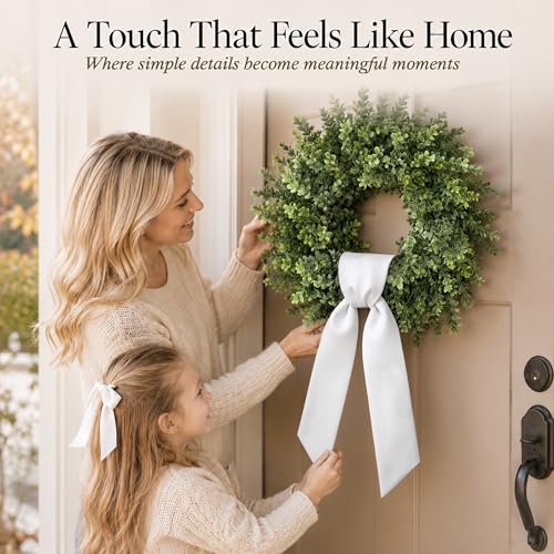 2 Pack White Wreath Sash Blank Polyester Twill for Front Door Decor