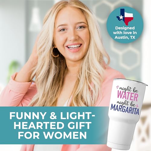 Might Be Margarita Tumbler 30oz - Funny Drinkware for Men & Women, Gift Ready