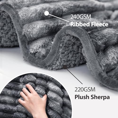 15 lbs Weighted Blanket, Reversible Sherpa Fleece Full Size 48x72