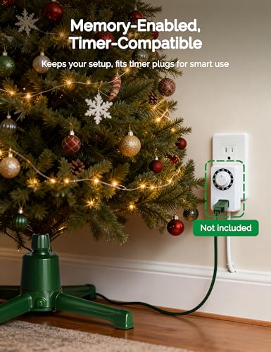 COOLWUFAN 9ft Rotating Christmas Tree Stand with Remote & Music, 120lb Capacity