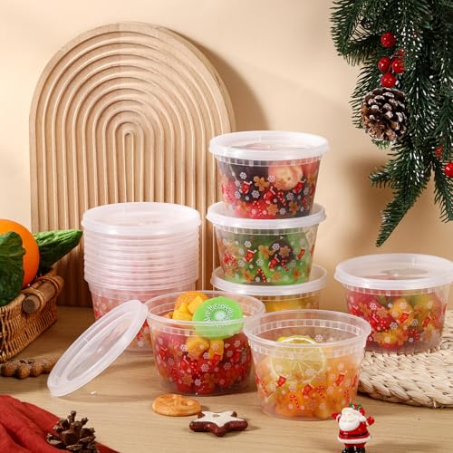 Vesici 50-Piece Christmas Food Storage Containers with Lids, Gingerbread Man Pattern