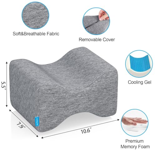 Cooling Gel Knee Pillow for Side Sleepers - Memory Foam Support