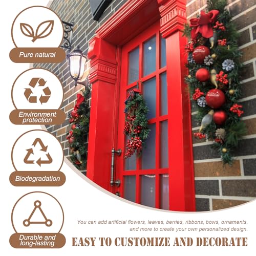 17-Inch Grapevine Teardrop Swag Wreath Base - Natural DIY Craft Form (2 Pack)