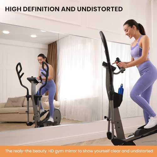 48x24 Inch Frameless Gym Mirror, Shatterproof Tempered Glass Wall Mirror