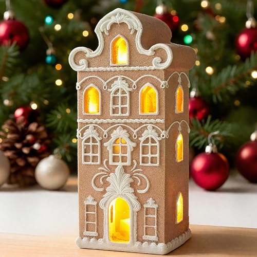 Resin Gingerbread House Table Centerpiece - Christmas Village Decor