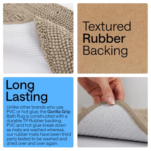 2-Piece Chenille Bath Rug Set, Absorbent Microfiber Bathroom Mats