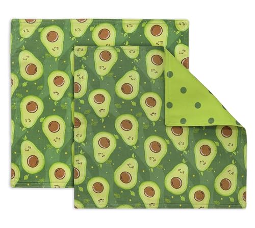 Reusable Cotton Cloth Napkins 12x12 - Avocado Green, Set of 2