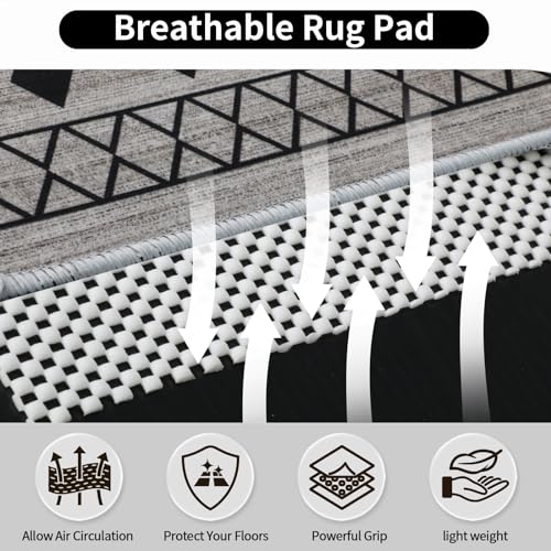 Non-Slip Rug Pad 5x7 Ft, Thick Anti-Skid Carpet Gripper for Hard Floors