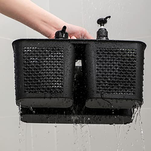 Plastic Portable Shower Caddy Basket with Handle and 3 Compartments