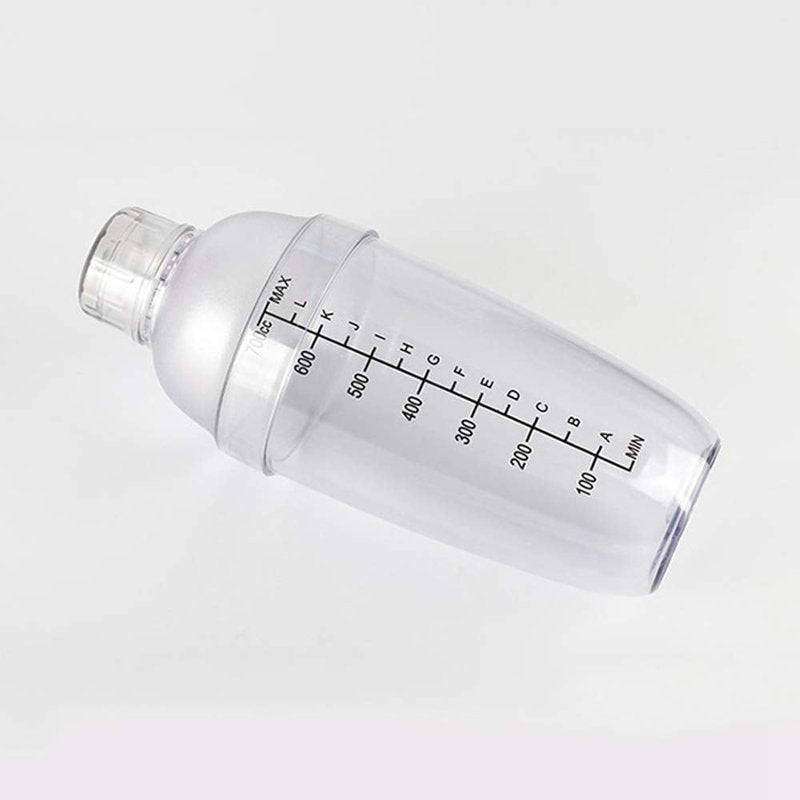 Plastic Shaker Cocktail 700cc / 24 oz Drink Mixer with Marks Clear Milk Tea Wine Shaker Bar Mixing Tool (24oz *2)