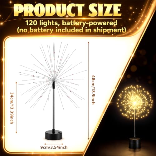 Tujoe 4 Pcs Halloween Firework Lights Table Centerpiece - Warm White (4/ Warm White)