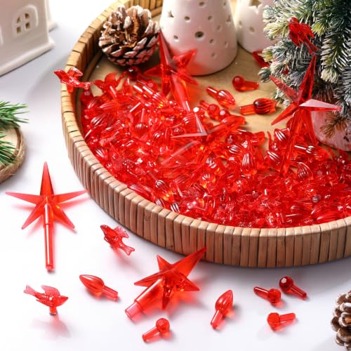 Riakrum 186 Pcs Ceramic Christmas Tree Replacement Lights Set - Red, Stylish