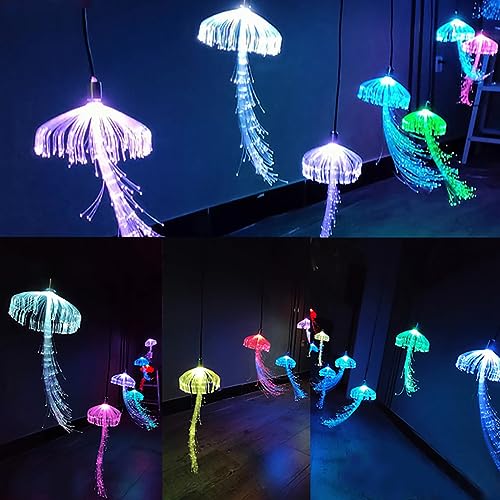12V LED Fiber Optic Jellyfish Chandelier Outdoor Christmas Tree Decor Set of 10