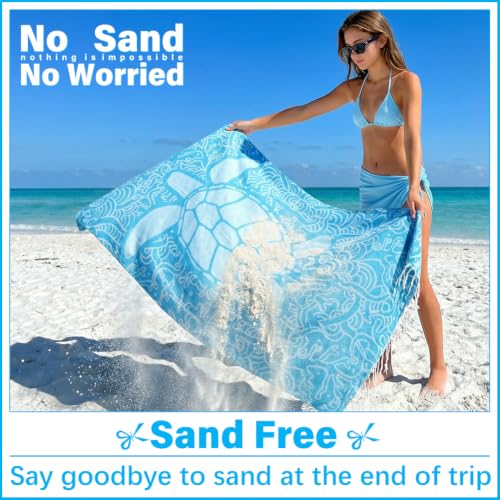 Extra Large Turkish Beach Towel, 79x36 Inch Lightweight Quick Dry Sand Free