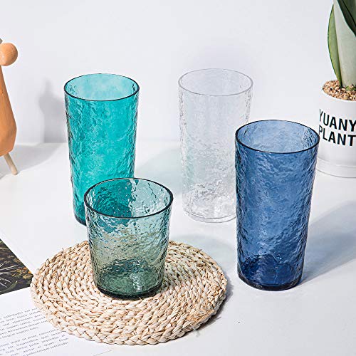 KX-WARE Blue 18-Ounce Acrylic Highball Glass Set of 6 - Shatterproof Plastic Tumblers
