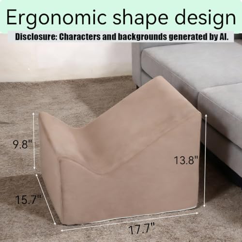 Modern Padded Pouf Ottoman with Washable Cover - Ergonomic Footrest