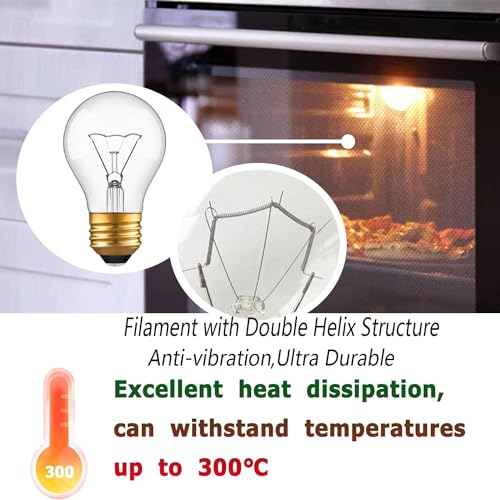 High-Temperature Appliance Light Bulb 40W E26 Base - 2 Pack