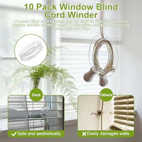 10-Pack Window Blind Cord Winder Safety Cleats for Child and Pet Proofing