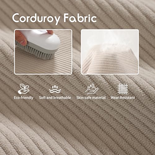 Reading Pillow with Arms for Bed, Corduroy Backrest & Washable Cover