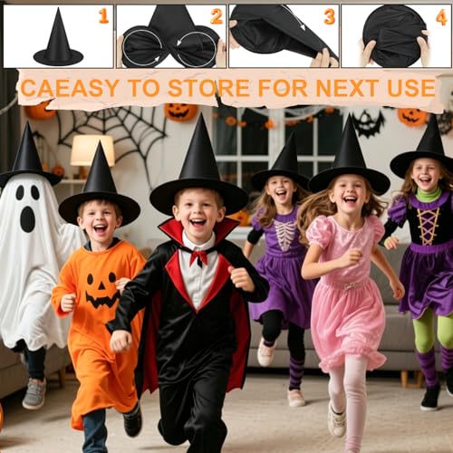 10 PCS Hanging Witch Hats for Halloween Decorations with Fishing Line