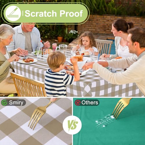 Waterproof Vinyl Tablecloth with Flannel Backing, 60x84 Buffalo Plaid