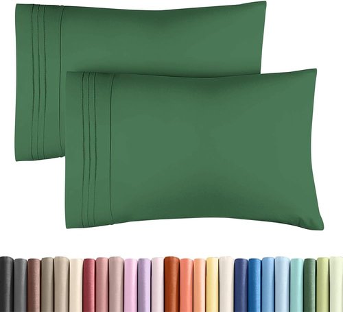 King Standard Pillow Cases by King - Ultra-Soft Hotel Quality | Fade-Free & Wrinkle Resistant - Emerald Green