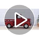 12.2-Inch Vintage Red Metal Pickup Truck with 16 Interchangeable Magnets
