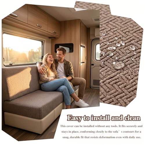 Waterproof RV Couch Covers for Jackknife Sofa Bed - Khaki