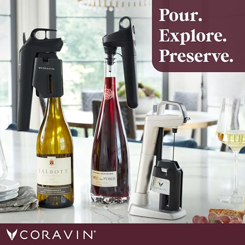 Timeless Wine Preservation System with Aerator & Argon Capsules - Black