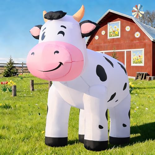 6.5 FT Inflatable Christmas Cow Outdoor Decor with Built-in LED Lights