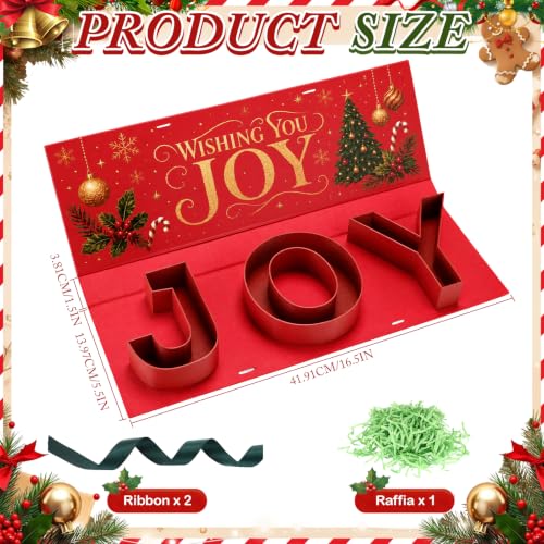 JOY Christmas Gift Box - Red, Gueevin Festive Candy Display