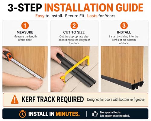 36-Inch Kerf Door Sweep [2 Pack] – Dual Air Tube & Vinyl Fin Weather Stripping