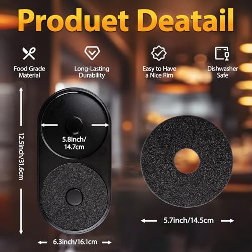 2-in-1 Cocktail Rimmer Set for Margaritas & Mojitos - Salt & Sugar with Sponge, Dishwasher Safe - Black