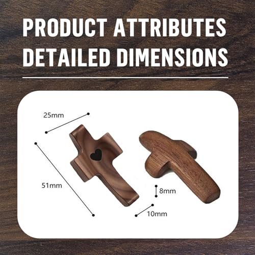 Wooden Pocket Prayer Crosses - Comforting Handheld Crosses (6 Pack)
