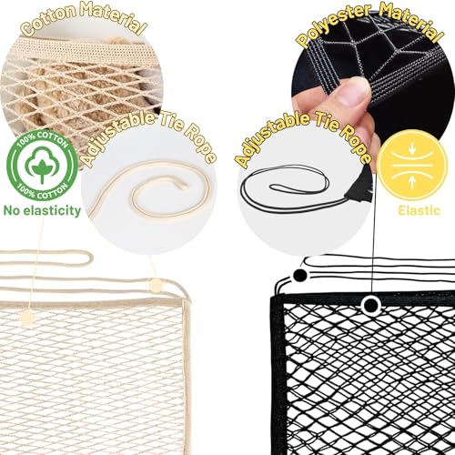 2 Pack Stuffed Animal Bedside Storage Net, Cotton Plush Toy Organizer