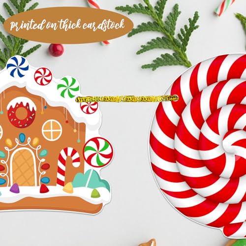 Gingerbread Peppermint Candy Banner 4-Piece Xmas Wall Decor Set