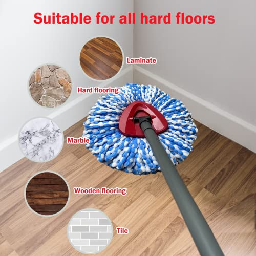 Microfiber Spin Mop Refill Heads (4 Pack) - Washable 2-Tank System Replacements