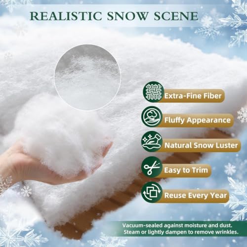 Flame Retardant Fake Snow Blanket for Christmas Village 95x35 inches
